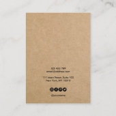 シンプルクラフト紙イヤリングネックレスディスプレイカード 名刺 (裏面)