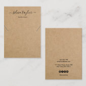 シンプルクラフト紙イヤリングネックレスディスプレイカード 名刺 (正面/裏面)