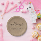 シンプルクラフト紙スエレガントプモダンリッ結婚ト ペーパープレート (パーティー)