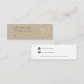 シンプルクラフト赤面ハートスタッドイヤリングディスプレイ スキニー名刺 (正面/裏面)