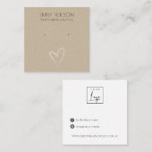 シンプルクラフト赤面ハートスタッドイヤリングディスプレイ スクエア名刺 (正面/裏面)