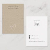 シンプルクラフト赤面ハートネックレスイヤリングディスプレイ  名刺 (正面/裏面)