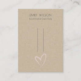 シンプルクラフト赤面ハートヘアクリップピン表示 名刺