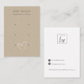 シンプルクラフト赤面ハート3スタッドイヤリングディスプレイ  名刺 (正面/裏面)