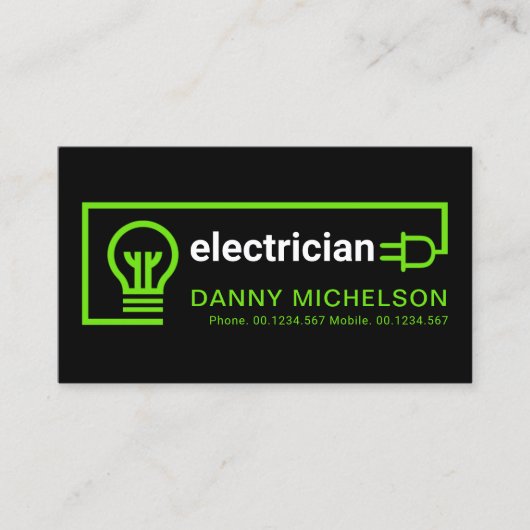 シンプルクリエイティブグリーン電気配線回路 名刺 (正面)