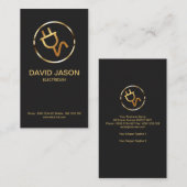 シンプルクリエイティブメタリックパワーポイント電気技師 名刺 (正面/裏面)