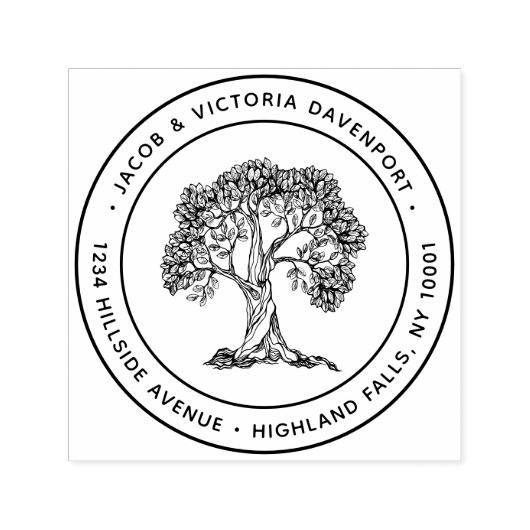 シンプルクリスチャンツリーオブライフ差出人住所 セルフインキングスタンプ (デザイン)