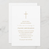 シンプルクリスチャン母賛美の 招待状 (正面/裏面)