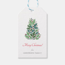 シンプルクリスマスさくらんぼツリーホリデーズ ギフトタグ