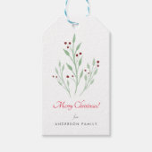 シンプルクリスマスさくらんぼホリデーズギフトラベル ギフトタグ (正面)