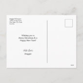 シンプルクリスマスのアイラッシュホリデー シーズンポストカード (裏面)