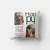 シンプルクリスマスの休日のモダンタイポグラフィ写真 クッション (正面)