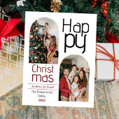 シンプルクリスマスの休日のモダンタイポグラフィ写真 シーズンポストカード