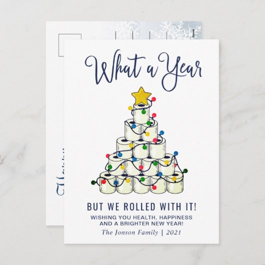 シンプルクリスマスの挨拶 シーズンポストカード (正面/裏面)