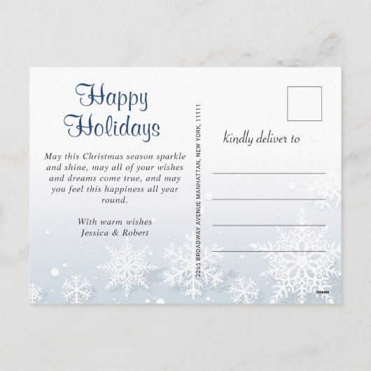 シンプルクリスマスの挨拶 シーズンポストカード (裏面)