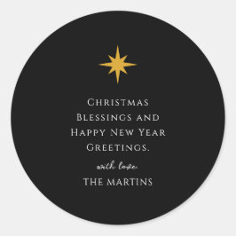 シンプルクリスマスの星パーソナライズされた宗教 ラウンドシール