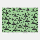 シンプルクリスマスの木のパターン休日 ラッピングペーパーシート (正面3)