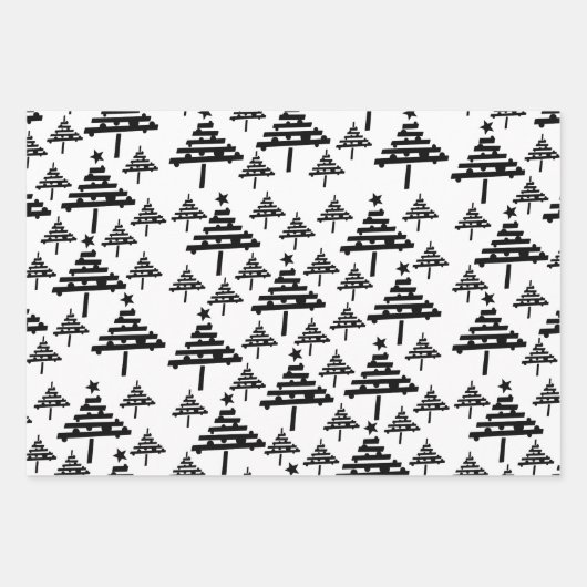 シンプルクリスマスの木のパターン休日 ラッピングペーパーシート (正面2)