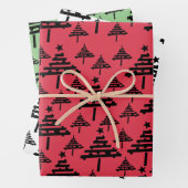 シンプルクリスマスの木のパターン休日 ラッピングペーパーシート (インサイチュ)