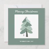 シンプルクリスマスの木のホリデーカード (正面)