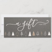 シンプルクリスマスの木のホリデーギフト証明書 (正面)