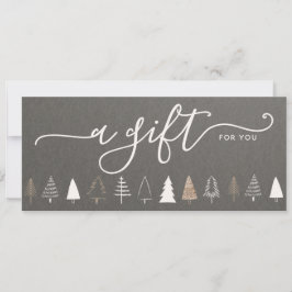 シンプルクリスマスの木のホリデーギフト証明書