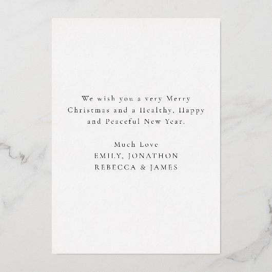 シンプルクリスマスの木の冬の水の色実在 箔シーズンカード (裏面)