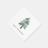 シンプルクリスマスの木誕生日 スタンダードカクテルナプキン (角)