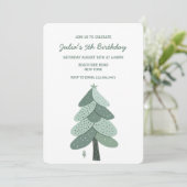 シンプルクリスマスの木誕生日 招待状 (スタンド正面)