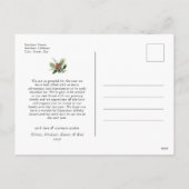 シンプルクリスマスの水の色の葉フォトコラージュ シーズンポストカード (裏面)