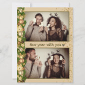 シンプルクリスマスの玉2写真ホリデーカード (正面)