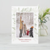 シンプルクリスマスの緑の写真 シーズンカード (スタンド正面)