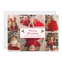 シンプルクリスマスの赤い写真モダンコラージュ