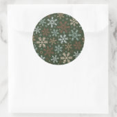 シンプルクリスマスの雪の模様 |ステッカー ラウンドシール (バッグ)