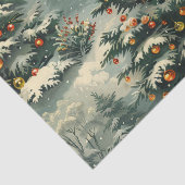 シンプルクリスマスの雪をかぶったクリスマスツリー 薄葉紙 (詳細)