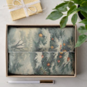 シンプルクリスマスの雪をかぶったクリスマスツリー 薄葉紙 (ギフト)