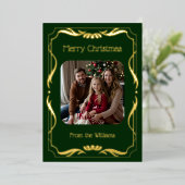 シンプルクリスマスエレガントカードテンプレート休日 箔シーズンカード (立ち正面)