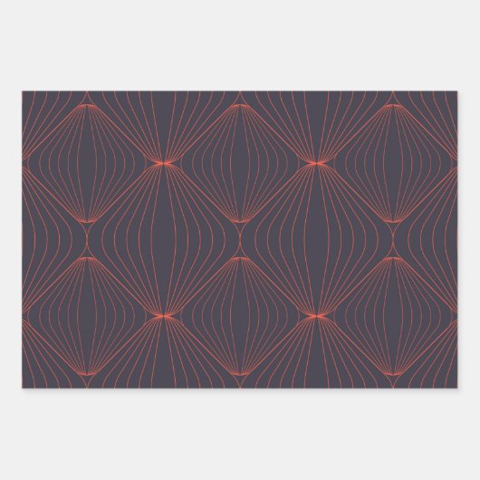 シンプルクリスマスエレガントグラフインスパイアパターン ラッピングペーパーシート (正面)