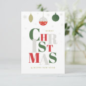 シンプルクリスマスエレガントグリーティングカード。 カード (スタンド正面)