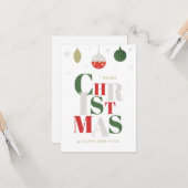 シンプルクリスマスエレガントグリーティングカード。 カード (正面/裏面インサイチュ)