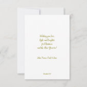 シンプルクリスマスエレガントグリーティングカード。 カード (裏面)