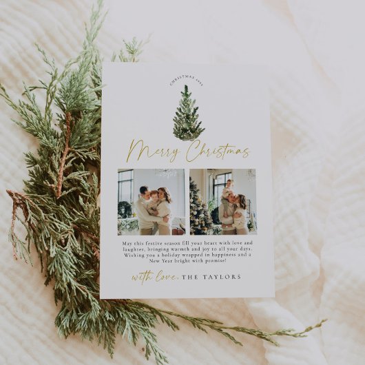 シンプルクリスマスエレガントツリー写真クリスマス シーズンカード