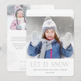 シンプルクリスマスカード | Let it Snow 招待状