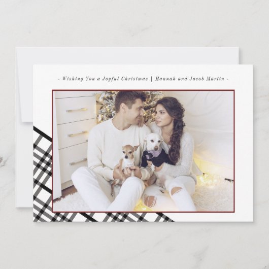 シンプルクリスマスクラシックのプレド写真 シーズンカード (正面)