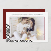 シンプルクリスマスクラシックのプレド写真 シーズンカード (正面/裏面)