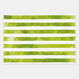 シンプルクリスマスグストライプリーン水の色モダン ラッピングペーパーシート