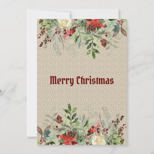 シンプルクリスマスグリーンの冬の結婚季節 案内状 (裏面)