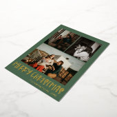 シンプルクリスマスグリーン縦3枚 |金ゴールド 箔シーズンカード (回転した状態)