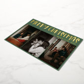 シンプルクリスマスグリーン3枚の写真 |金ゴールド 箔シーズンカード (回転した状態)