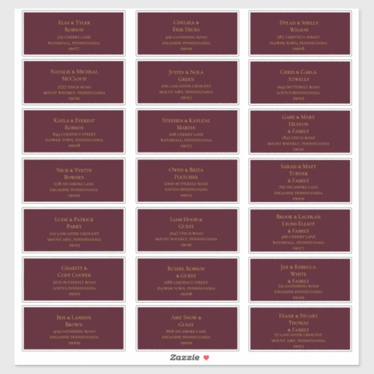 シンプルクリスマスグリーン |赤い住所 シール (シート)